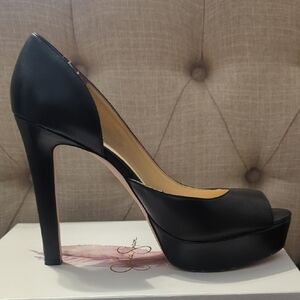 Elegant Black Peep-Toe Heels